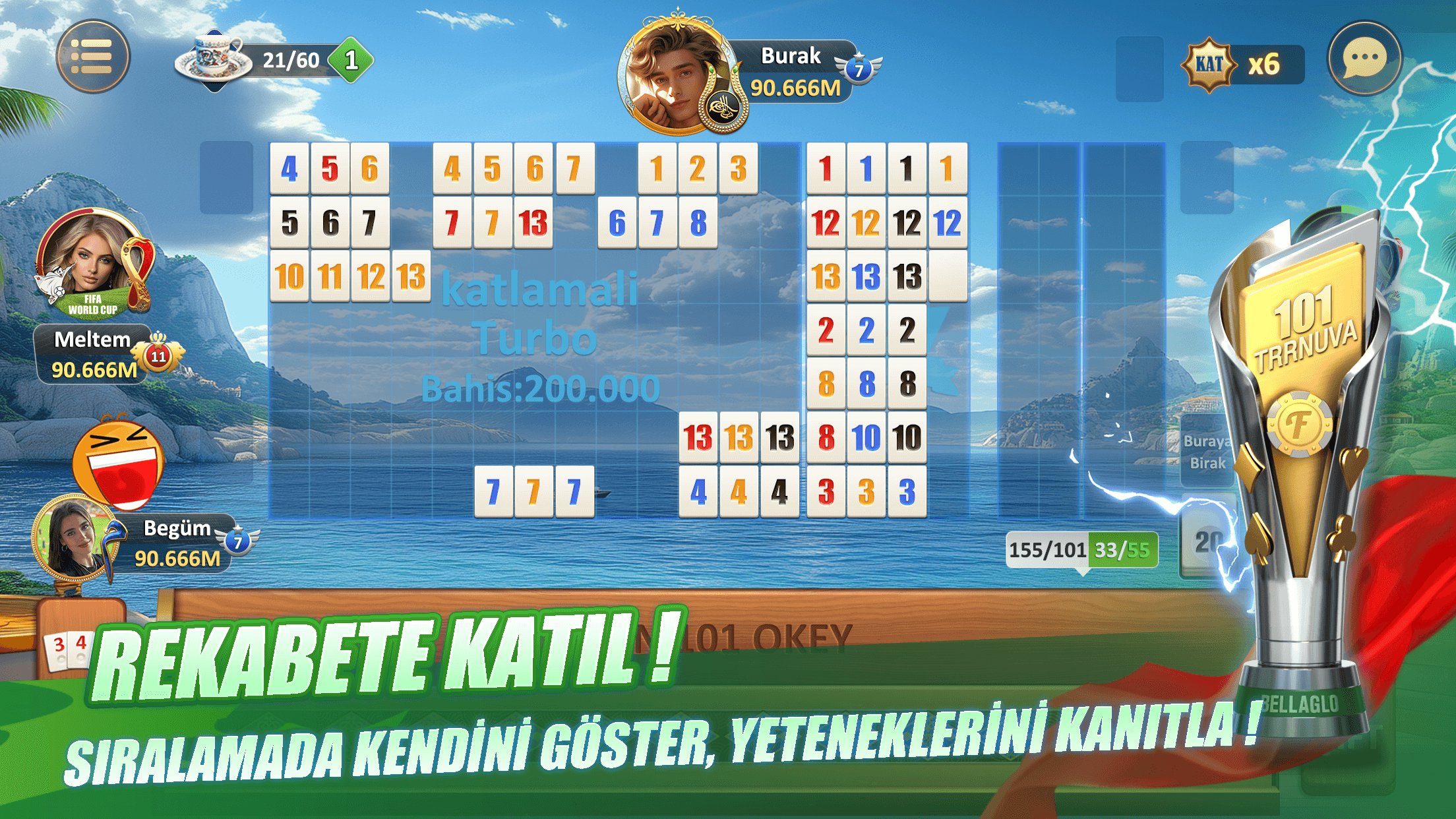 Eğlenceli Okey 101 Online MUAYENE screenshot 1