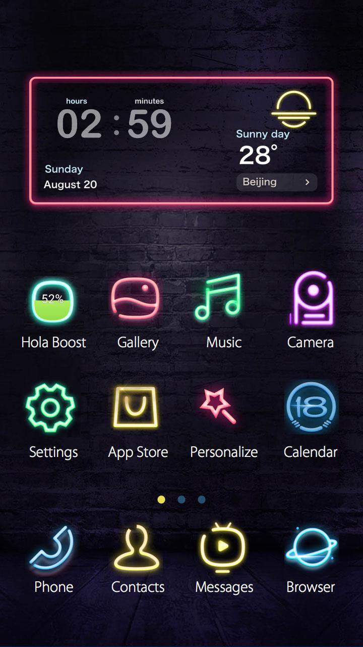 Neon Lights Hola Theme APK screenshot 1