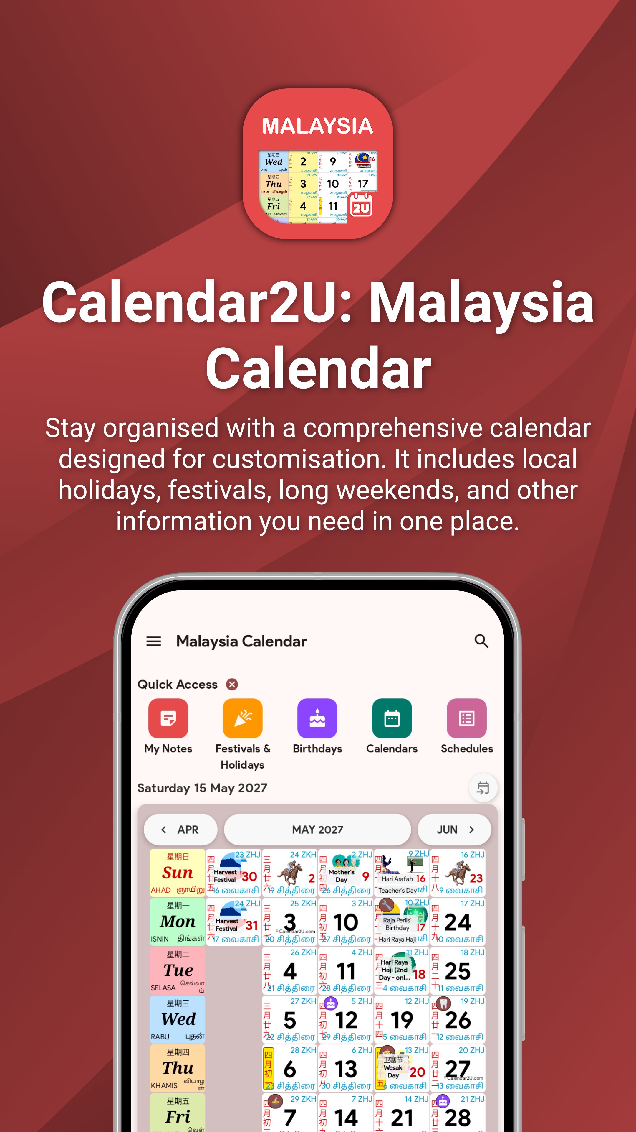 Malaysia Calendar APK screenshot 1