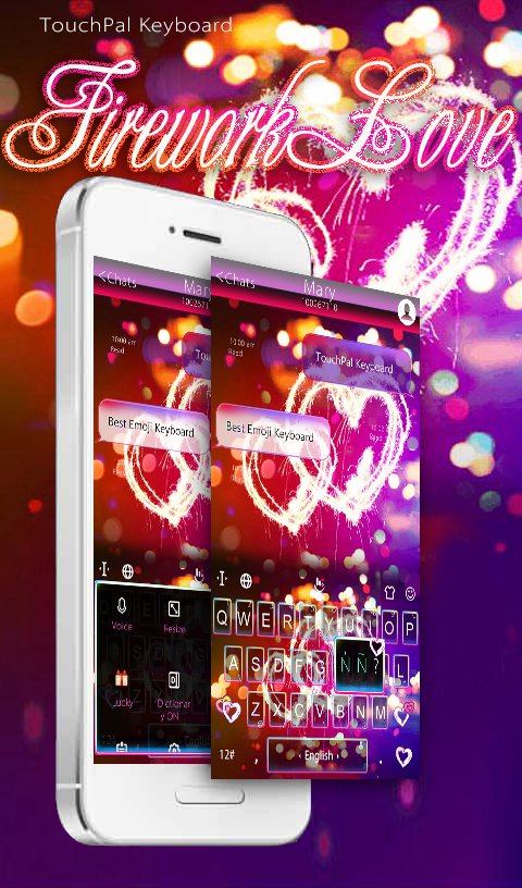 Firework Love Keyboard Theme APK screenshot 1