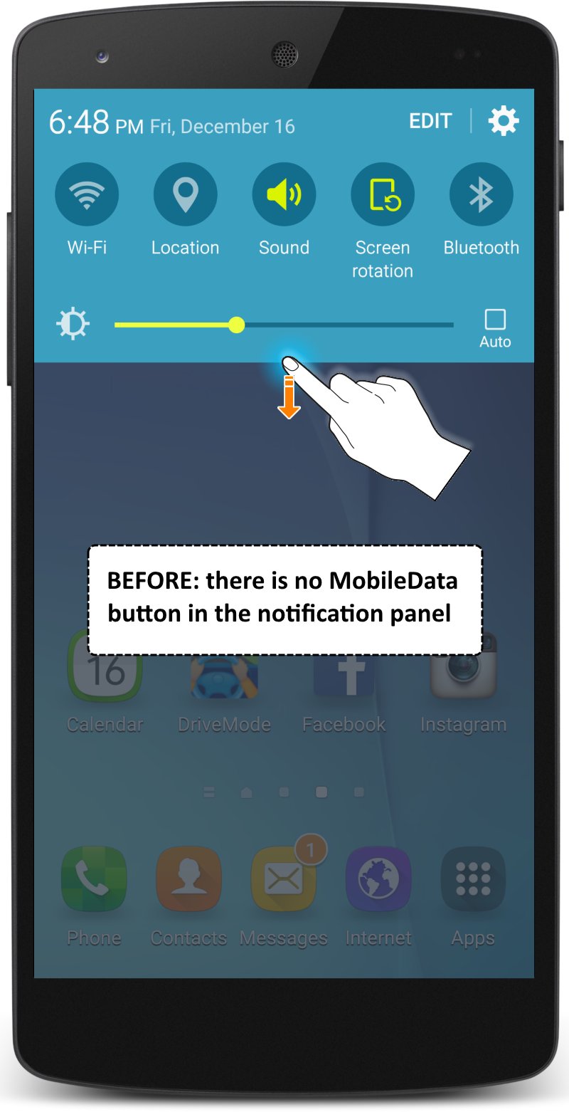 Install the MobileData button APK screenshot 1