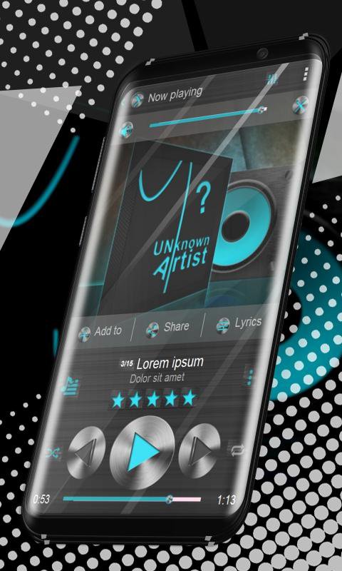Blue Metal PlayerPro theme APK screenshot 1
