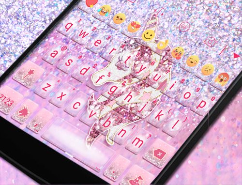 Glitter Unicorn Klavye -Gıf'ler MUAYENE screenshot 1