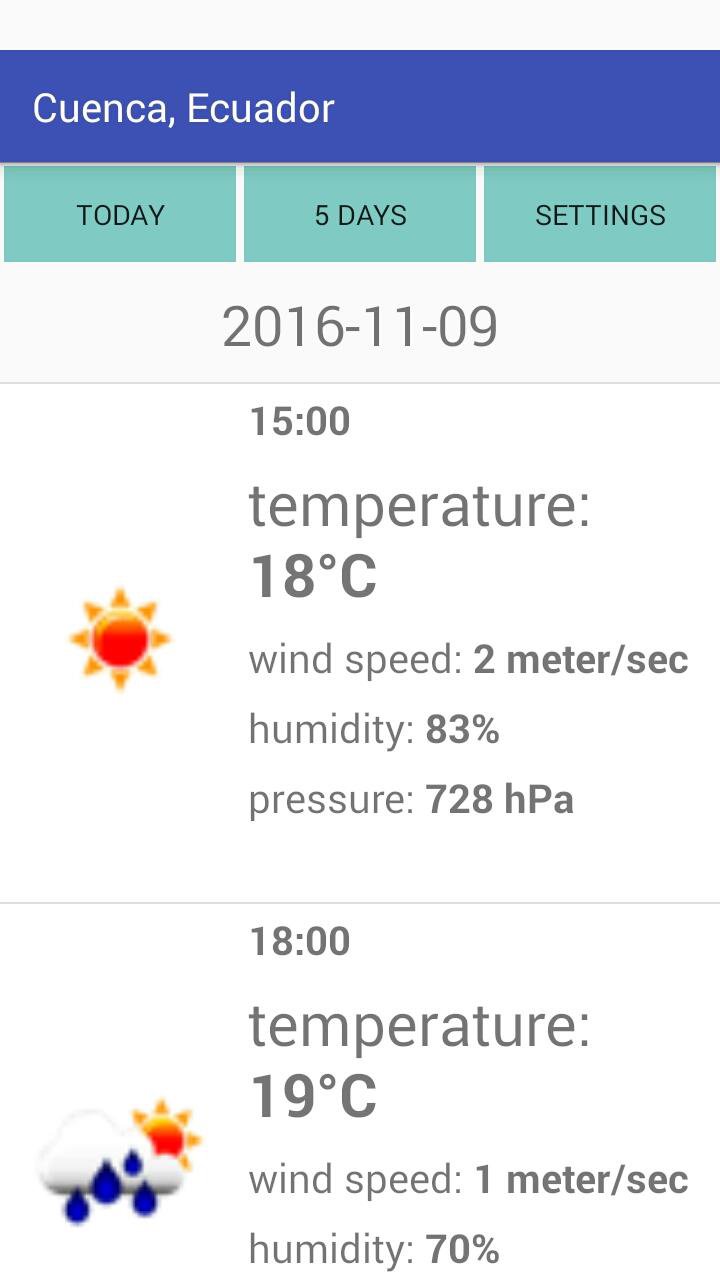 Cuenca, Ecuador Weather APK screenshot 1