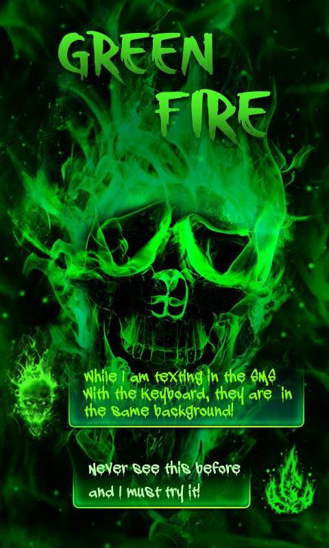 GO SMS PRO GREEN FIRE THEME APK screenshot 1