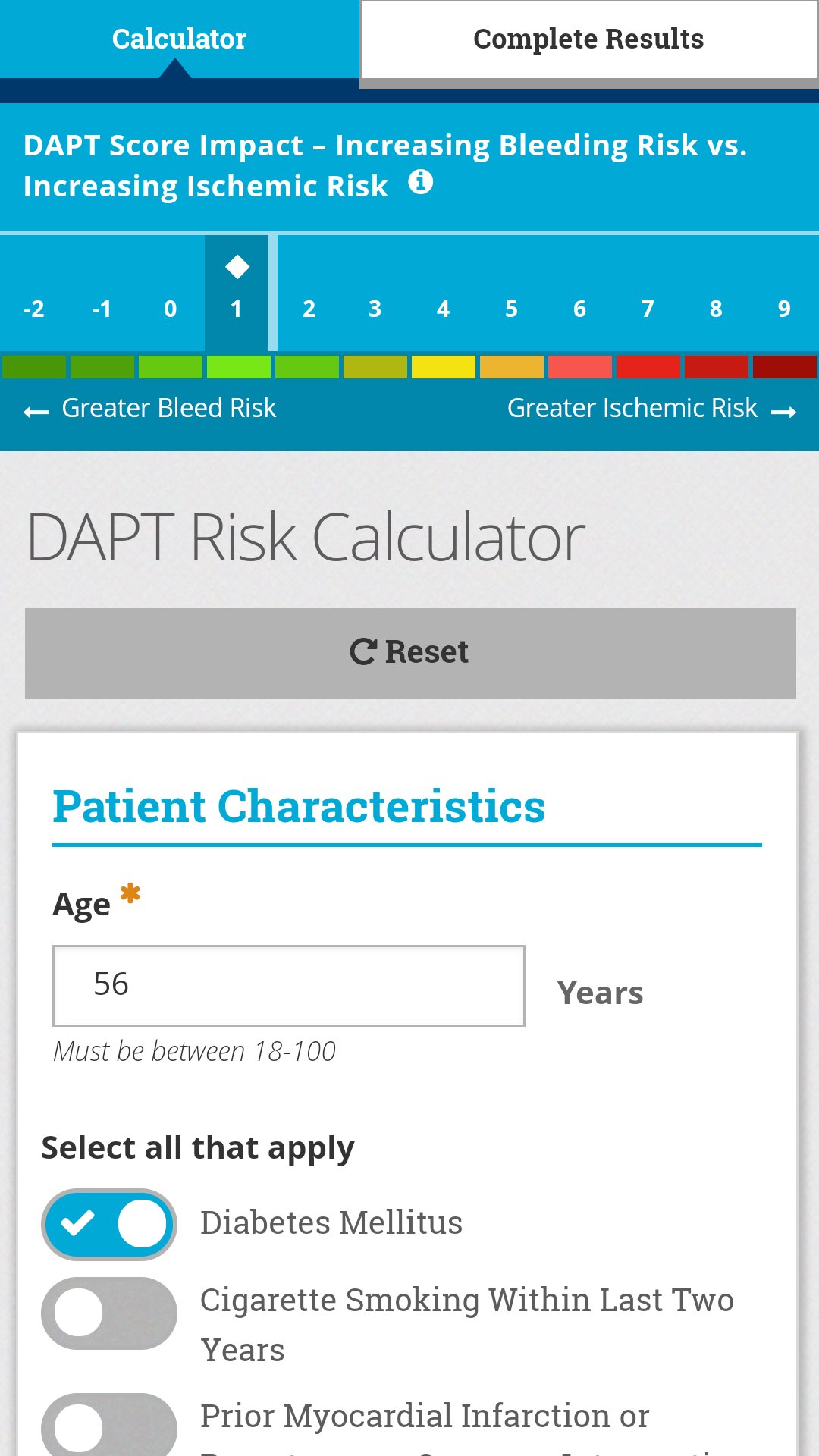 DAPT Risk Calculator APK screenshot 1