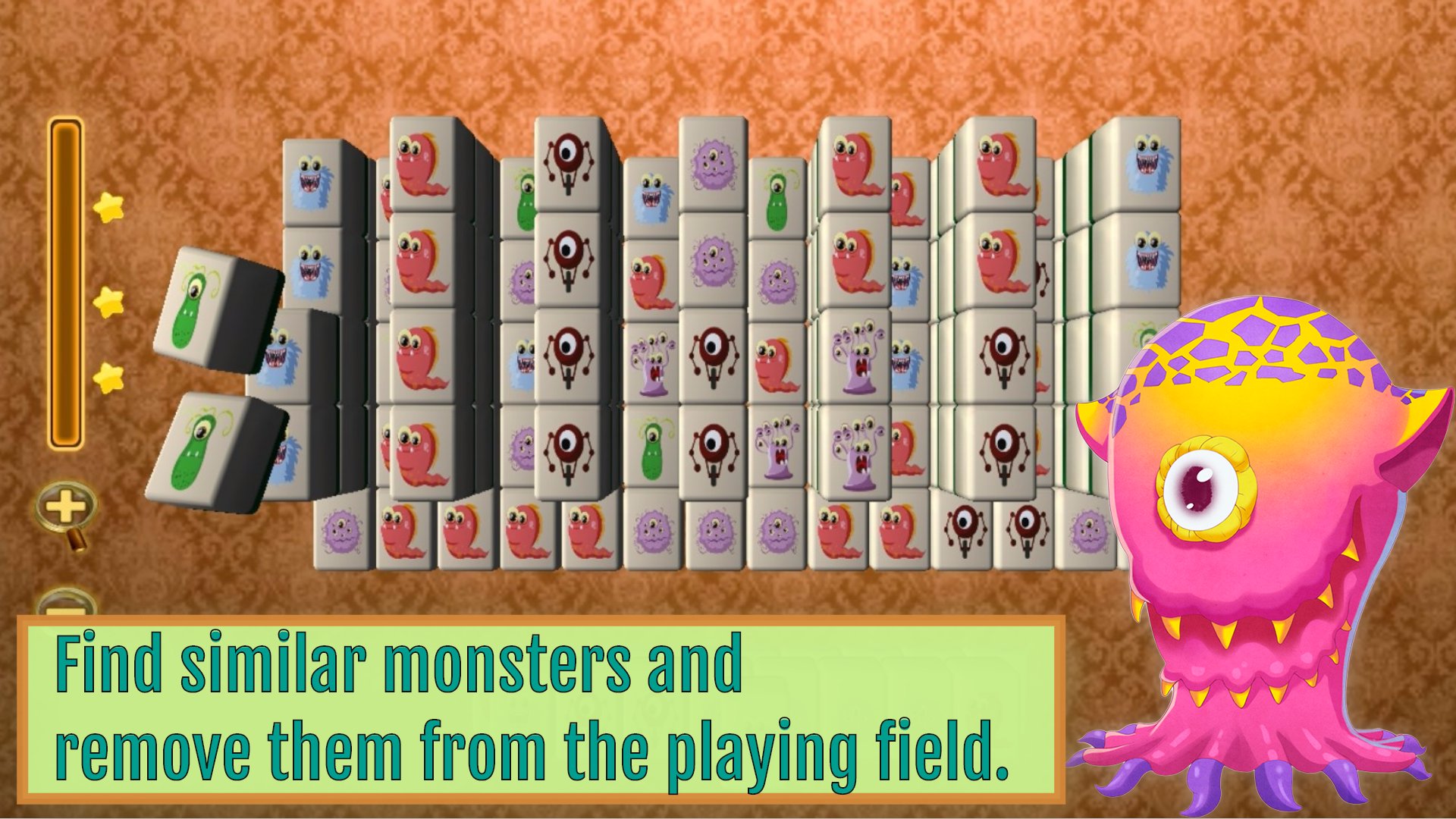 Canavarlar ile Mahjong MUAYENE screenshot 1