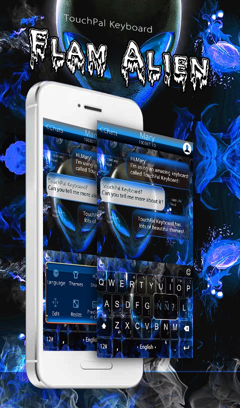 Flame Alien Keyboard Theme APK screenshot 1