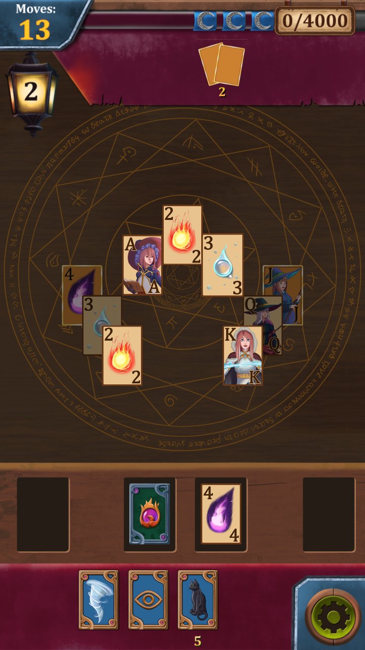 Cadı Kart Oyunu Solitaire Ücretsiz MUAYENE screenshot 1