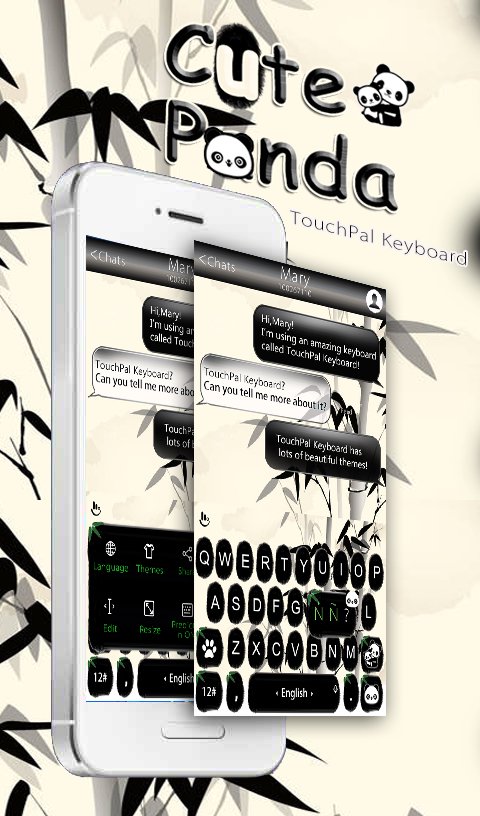 Cute Panda Keyboard Theme APK screenshot 1