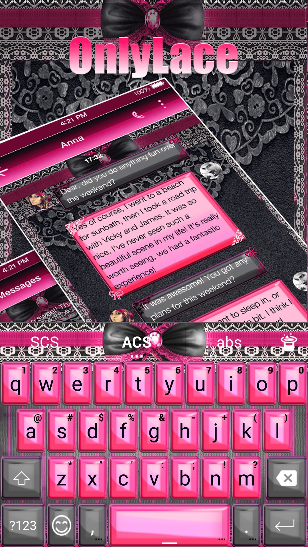 Pembe Dantel Tema Mükemmel 2016 MUAYENE screenshot 1