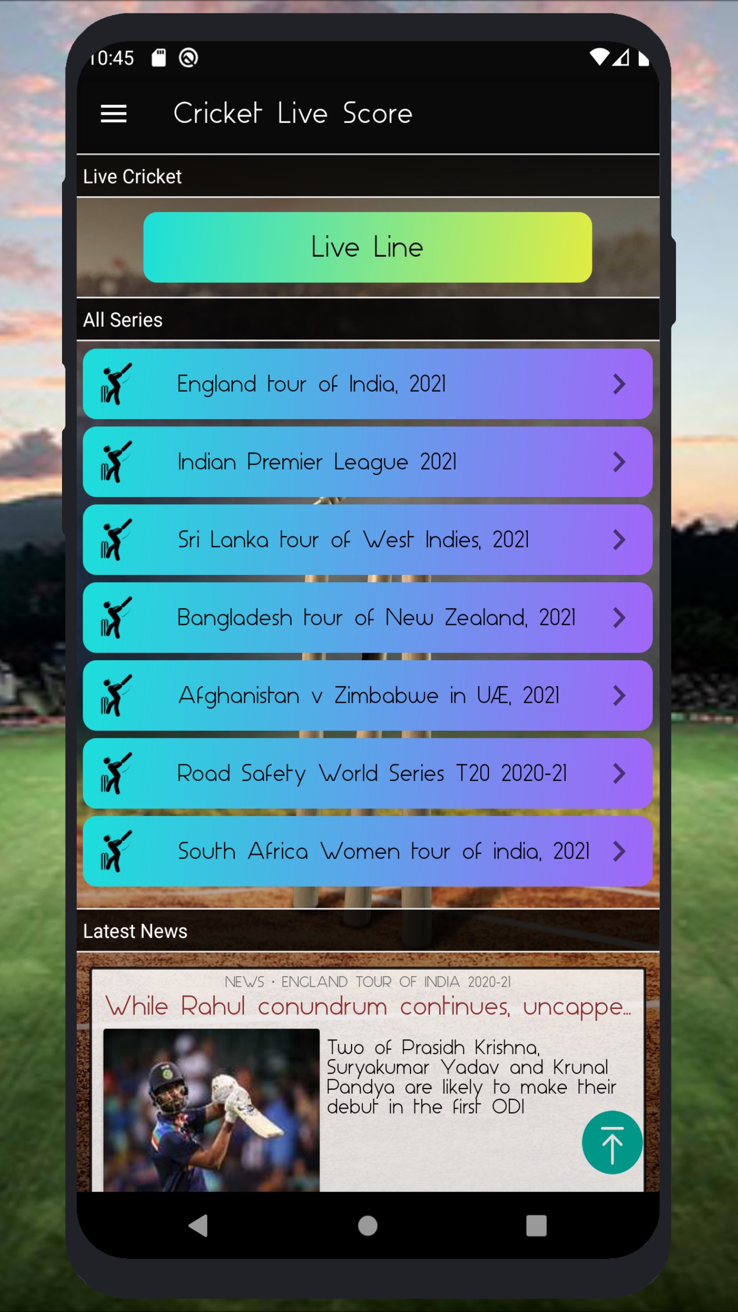 Kriket Canlı Skor MUAYENE screenshot 1