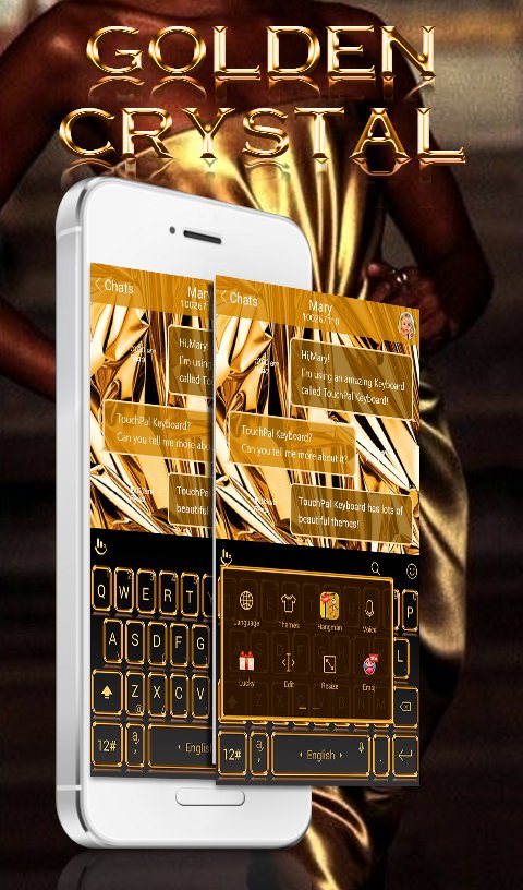 Golden Crystal Keyboard Theme APK screenshot 1