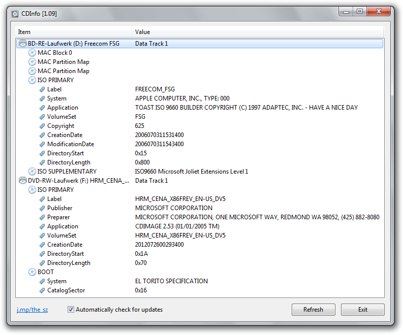 CDInfo screenshot 1