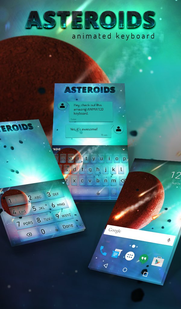 Asteroids Animated Keyboard APK screenshot 1