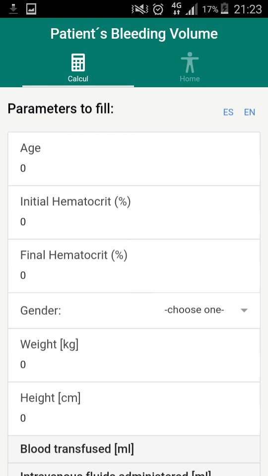 Patient bledding volume APK screenshot 1