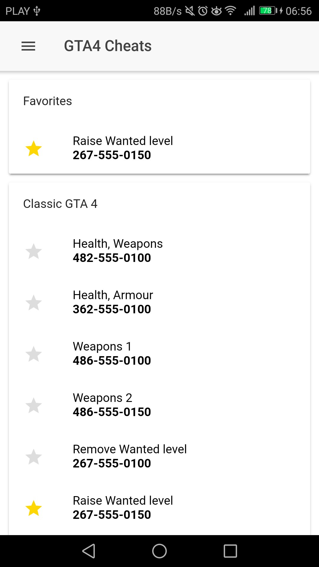Cheats for GTA 4 APK screenshot 1