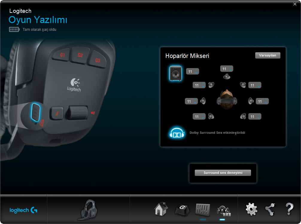 Logitech G930 Sürücüsü screenshot 1