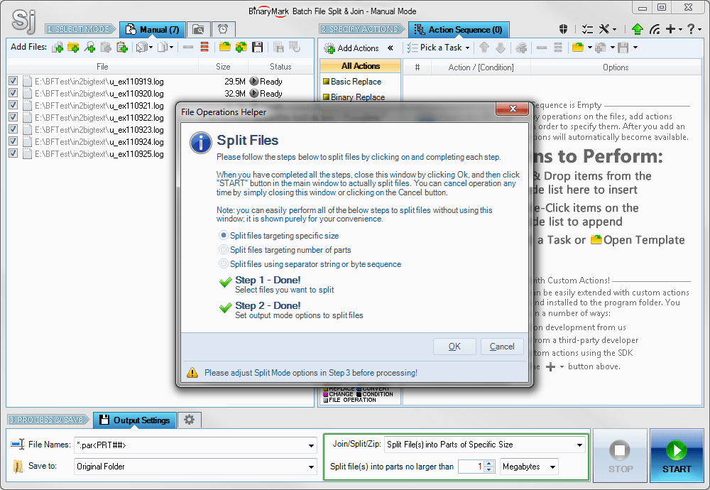 Batch File Split & Join Free Edition screenshot 1