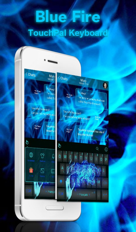 Blue Fire Keyboard Theme APK screenshot 1