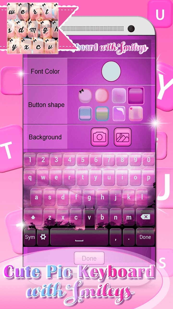 Cute Pic Keyboard with Smileys APK screenshot 1