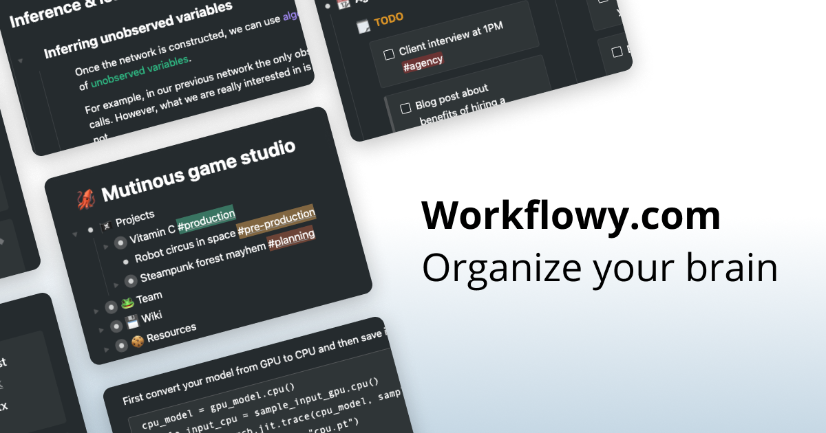 WorkFlowy screenshot 1