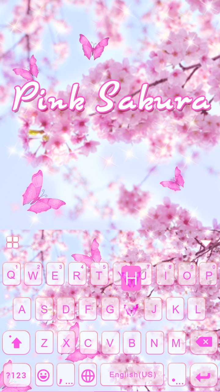PinkSakura Kika Keyboard Theme APK screenshot 1