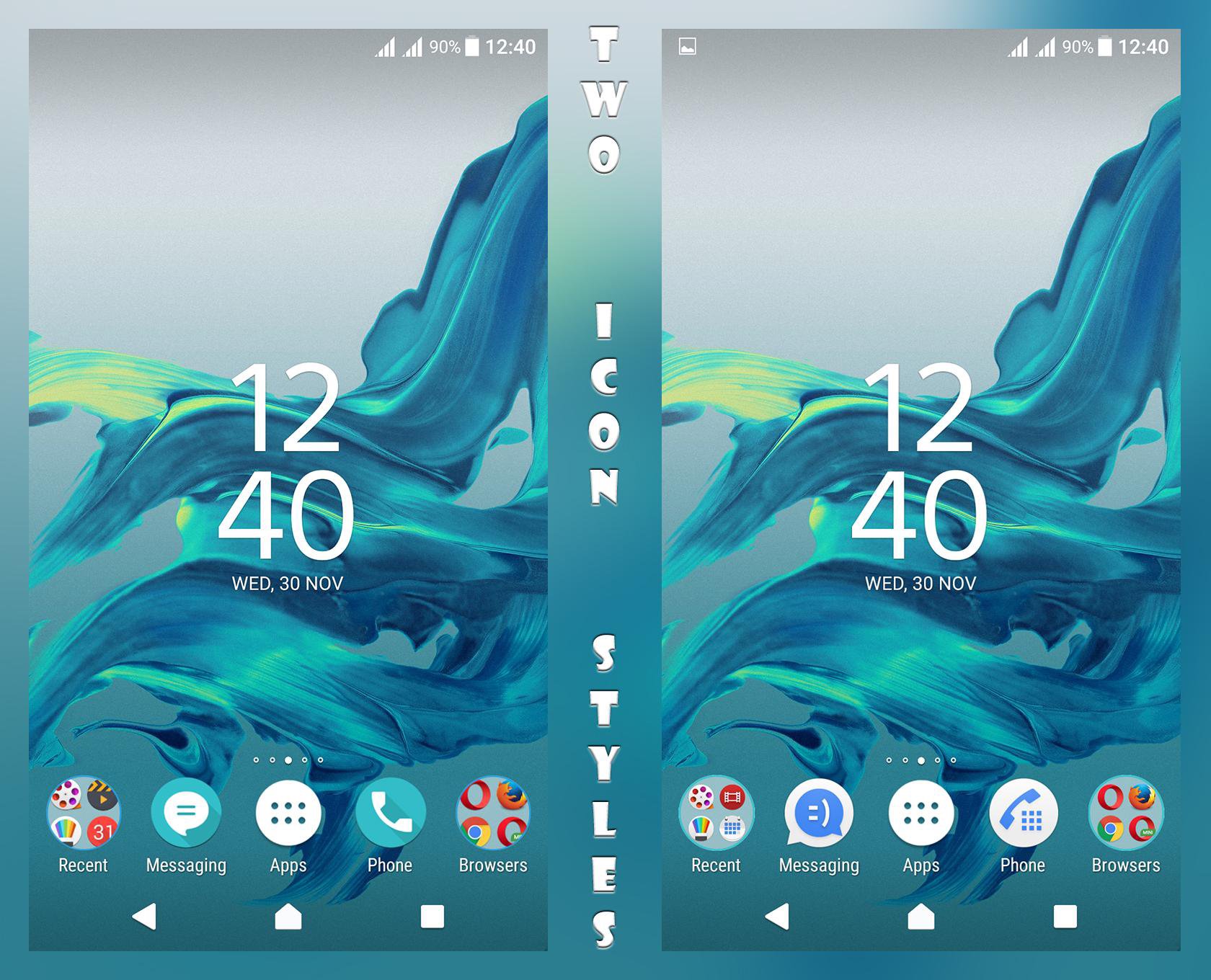 Delight Aqua XZ Theme Xperia APK screenshot 1