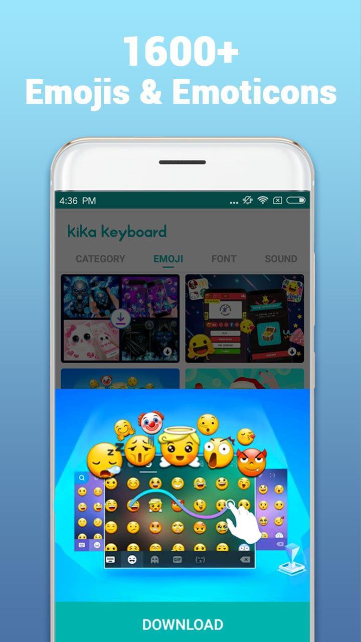Kika Keyboard - Emoji, GIFs APK screenshot 1