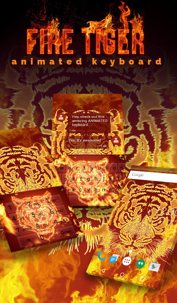 Fire Tiger Animated Keyboard APK screenshot 1