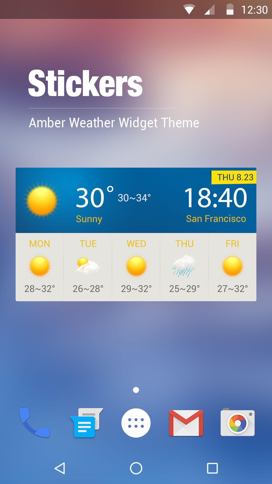 Clock & Weather Widget-Sticker APK screenshot 1