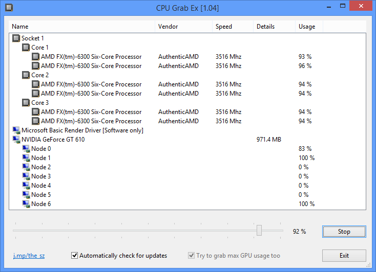 CPUGrabEx screenshot 1